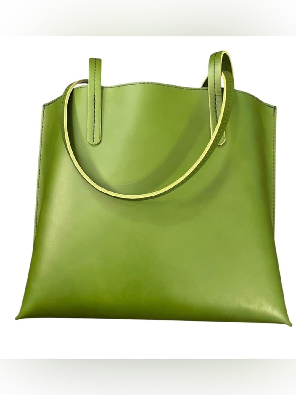 Portland Leather August Leather Tote in Green Apple - Picture 4 of 7